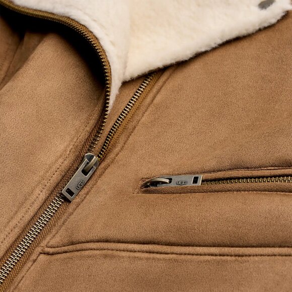 🇨🇦 UGG Women's Finnian Luxe Fluff Moto Jacket - Picture 5 of 14